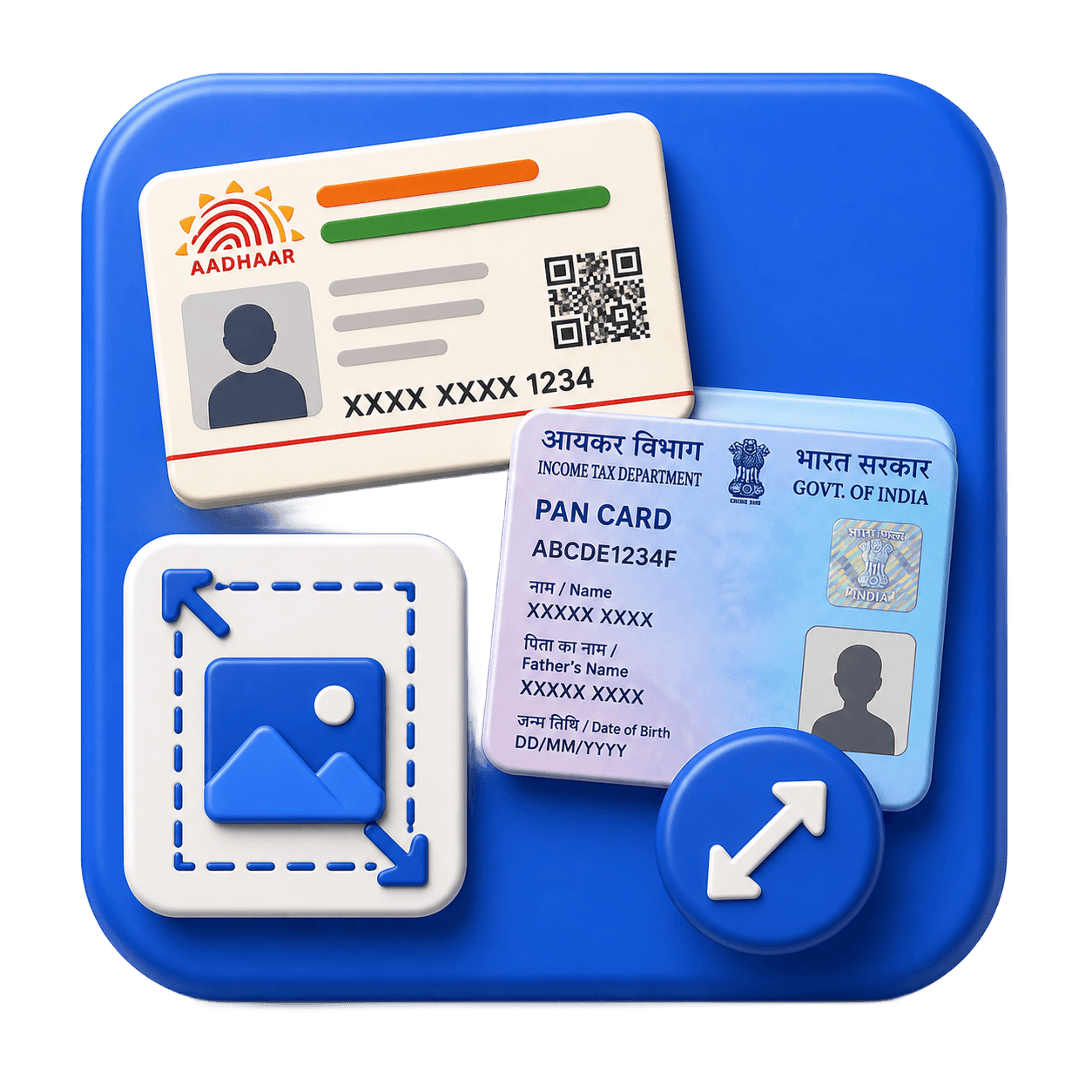 Aadhar / PAN Card Resizer — Resize scans for Indian exam and application portals.