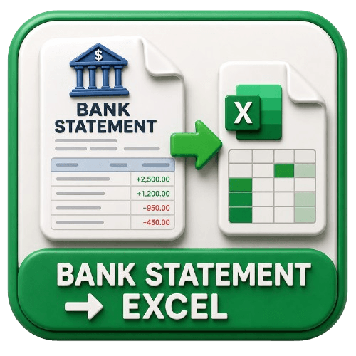 Bank Statement to Excel — Extract transactions from bank PDFs, categorize expenses, export XLSX/CSV.