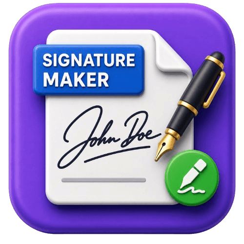 Signature Maker — Draw or type signatures, export transparent PNG, use with E-Sign.